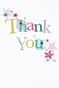 With its jubilant colours and artistry, this thank you card seems designed for the creative, friendly neighbourhoods of Brockley. The phrase 'Thank You' dances across the card, each letter a patchwork of lively hues and playful textures-some lined with silver glitter, others dotted or stitched with care. Stars scattered in magenta, teal, and gold echo the confetti and laughter that spill from community events along Brockley Road. You can sense the tactile texture of the print, inviting fingertips to linger over its glimmering details, reminiscent of the handcrafted treasures at Lewisham Art House. The card's crisp white background allows every festive accent to sing, much as lush local bouquets stand out in sunlit window displays. This card practically begs to be paired with radiant flowers for a thoughtful thank you-a heartfelt note after helping at the Brockley Farmers' Market, or to accompany kindness shown on a walk through Ladywell Fields. Its cheerful, thoughtful design mirrors the creative energy and neighbourly consideration that define SE4, honouring the recipient's delight and the personal touch for which Brockley florists are known.